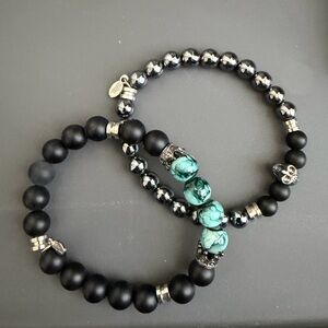 Strung: Black and Turquoise Beaded Bracelets